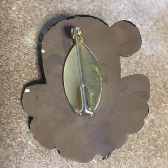 VTG RARE Hand Painted French Character of Pantomime Pierrot Brooch Pin 2" - Picture 2 of 8